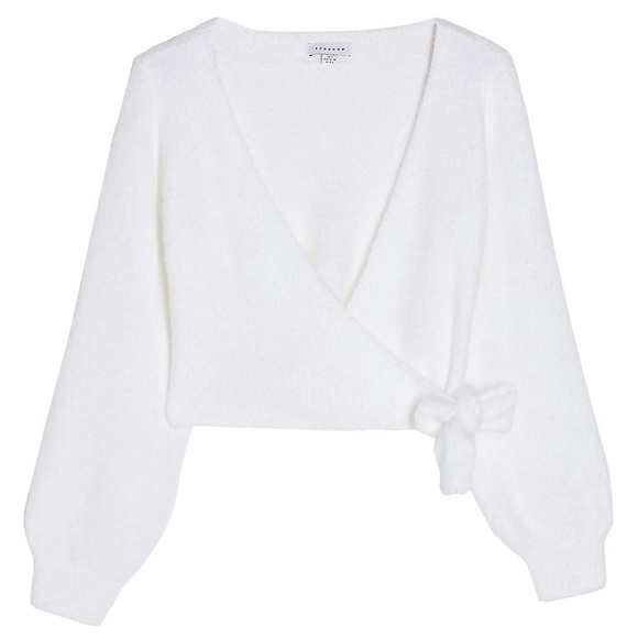 White/ivory wrap top sweater - Picture 4 of 4